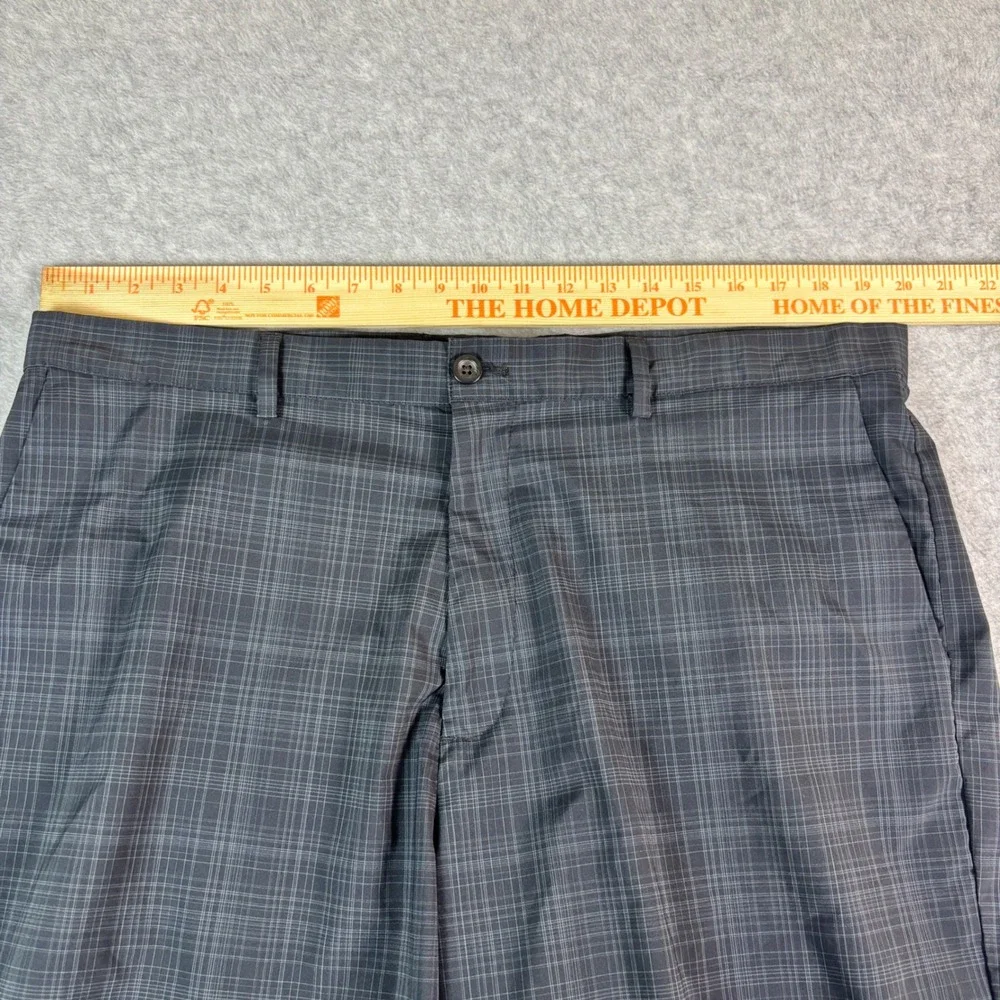 Chaps Golf 78 Mens Plaid Performance Shorts Grey Black Size 40 Stretch‎